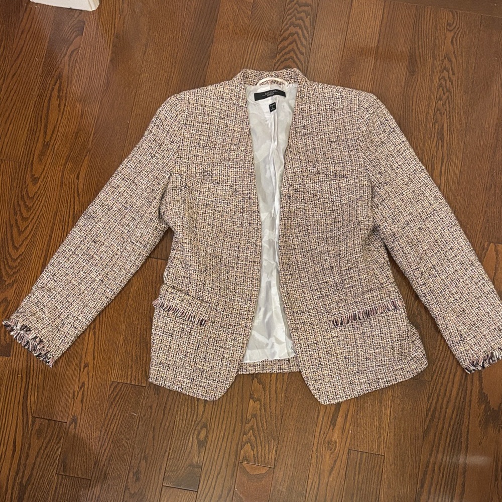 MaxMara Women's Tweed Blazer in Cream and Brown